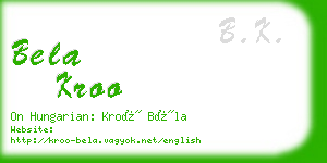 bela kroo business card